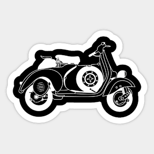 Vespa 125 Six Days White Outline Sticker